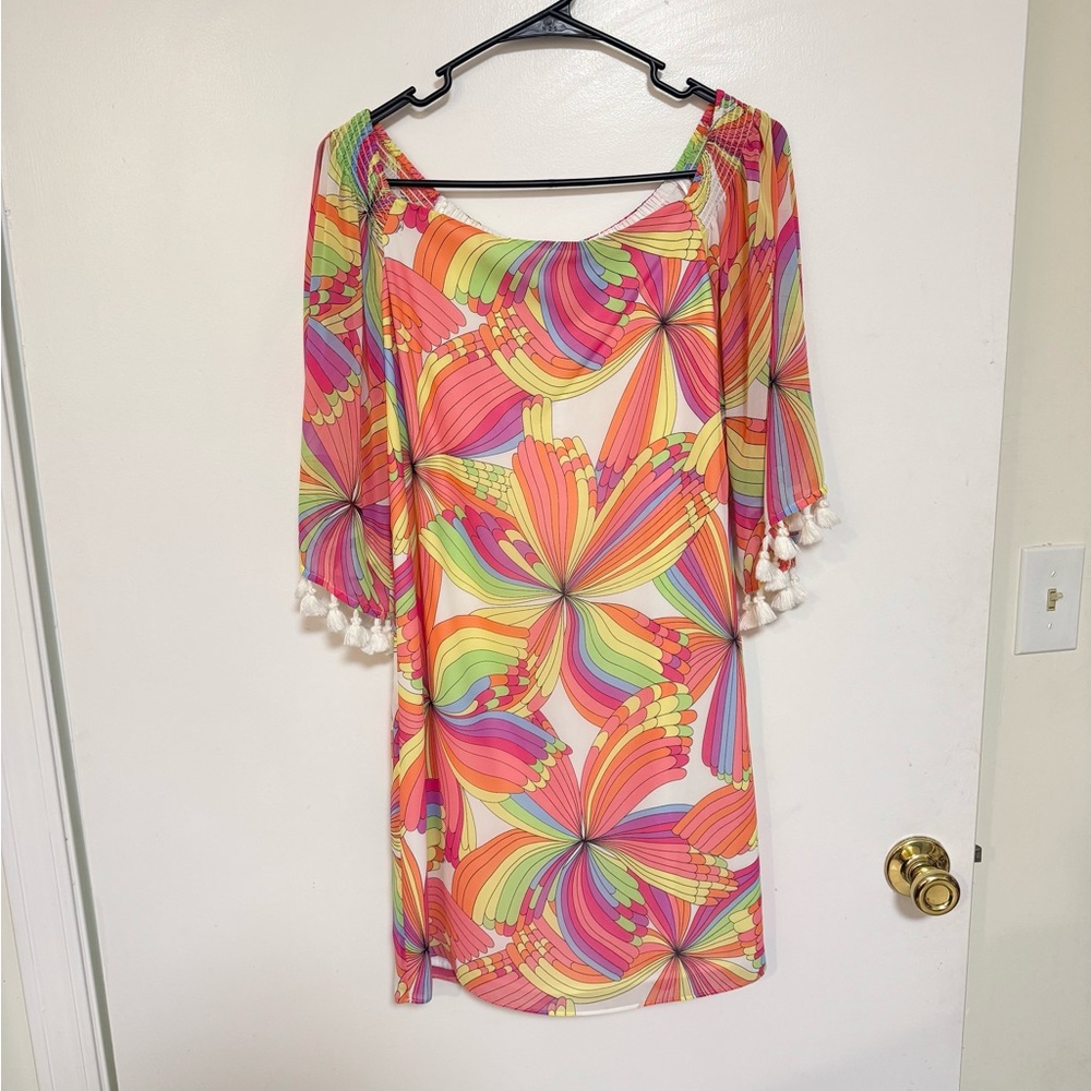 Trina Turk Vibrant Rainbow Midi Dress